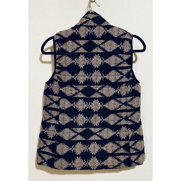 Entro Vest Womens Medium Black Aztec Quilted Southwestern Full Zip Western Boho - Picture 3 of 6